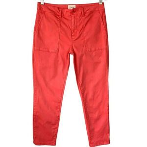 Sanctuary Standard Surplus Tapered Ankle Stretchy Utility Pants Size 28 Coral